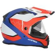 Integral Motorcycle Helmet in Fiber Off Road Acerbis Reactive 2206 White Blue Red