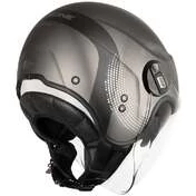 Demi-Jet Motorcycle Helmet Double Visor Origin ALPHA Track Black Matt Titanium