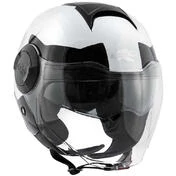 Dual Visor Motorcycle Helmet Jet Kappa KV37 Oregon Zone Glossy White Black Silver