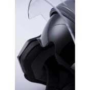 Moto Jet Helmet in Blauer HACKER Titanium Glossy Black Fiber