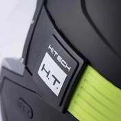 Moto Jet Helmet in Blauer Fiber HACKER Black Yellow Fluo
