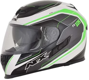 Full HDX FX-105 Thunderchief White Black Мотошлем