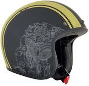 Moto Jet Custom Helmet AFX FX-76 Raceway Black Opaco Gold
