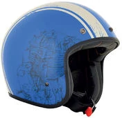 Moto Jet Custom AFX FX-76 Raceway Denim Bone Lucido