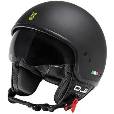 Motorcycle Мотошлем Jet OJ LEAF Matt Black Yellow Fluo