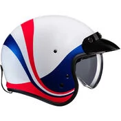 Hjc V31 EMGO MC21 Jet Motorcycle Helmet White Blue Red