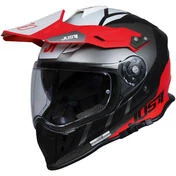 Integral Motorcycle Helmet Adventure Just1 J34 Pro Outerspace Fluo Red Black