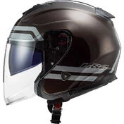 Jet Motorcycle Helmet Ls2 OF521 INFINITY Hyper Wood