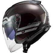 Jet Motorcycle Helmet Ls2 OF521 INFINITY Hyper Wood