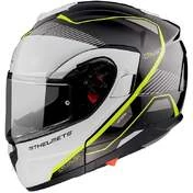 Modular Motorcycle Helmet Approved P / J Mt Helmet ATOM sv OPENED B3 White Glossy Fluo Yellow