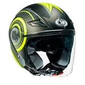 Double Visor Motorcycle Helmet Jet One Alfa Multi Black Yellow Fluo
