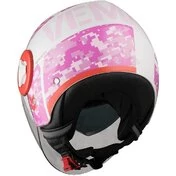 Double Visor Motorcycle Helmet Jet Vemar BREEZE Camo Pink White