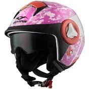 Double Visor Motorcycle Helmet Jet Vemar BREEZE Camo Pink White