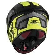 Integral Motorcycle Helmet in Vemar Hurricane Racing Fiber H042 Claw Yellow Fluo