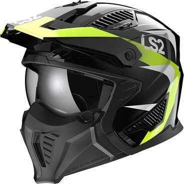 Ls2 Of606 Drifter Triality Мотошлем Black Yellow Желтый