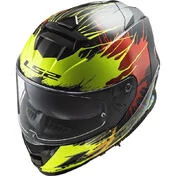 Full Face Motorcycle Helmet Ls2 FF800 STORM Drop Black Yellow Red