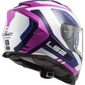 Full Face Motorcycle Helmet Double Visor Ls2 FF800 Storm TECHY White Pink
