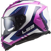 Full Face Motorcycle Helmet Double Visor Ls2 FF800 Storm TECHY White Pink