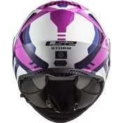 Full Face Motorcycle Helmet Double Visor Ls2 FF800 Storm TECHY White Pink