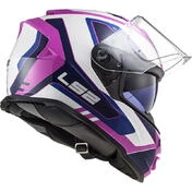 Full Face Motorcycle Helmet Double Visor Ls2 FF800 Storm TECHY White Pink