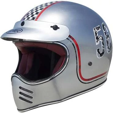 Motorcycle Мотошлем integral Premier Style 70s MX FL Chrome