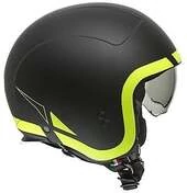 Motorcycle Helmet Jet Custom Premier ROCKER LNY 9 BM Matte Black Yellow FLuo