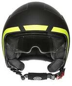Motorcycle Helmet Jet Custom Premier ROCKER LNY 9 BM Matte Black Yellow FLuo