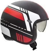 Motorcycle Helmet Jet Vintage VINTAGE EVO BL92 BM Premier Fiber Black Matt Red