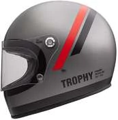 Motorcycle Integral Helmet Vintage 70s Premier Trophy DO17 BM Matt Gray