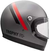 Motorcycle Integral Helmet Vintage 70s Premier Trophy DO17 BM Matt Gray