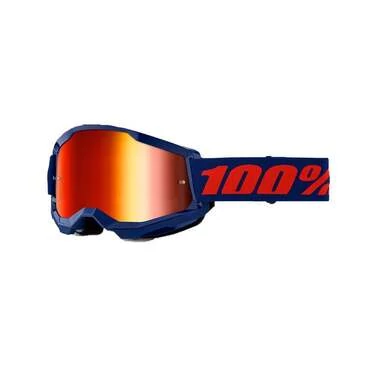 100% Strata 2 Navy Goggle Mirrored Red Синий