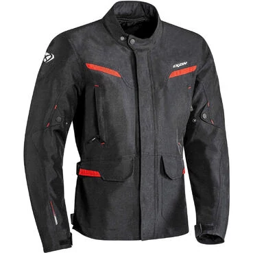 Ixon Summit 2 CE Leather Tech мотокуртка Black Red