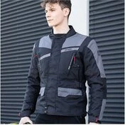 Motorcycle Jacket In Hevik Touring STELVIO LIGHT Black Gray Fabric
