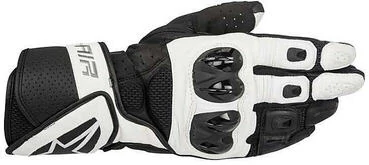 Motorcycle мотоперчатки Racing Alpinestars Leather Sp Air Black White