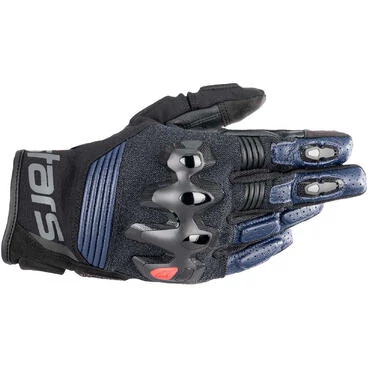 Alpinestars HALO Black Blue Leather Motorcycle мотоперчатки