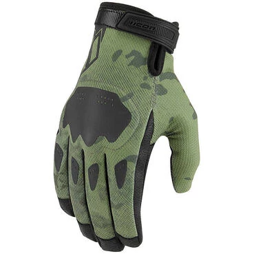 Icon HOOLIGAN CE Green Camouflage Summer Motorcycle мотоперчатки