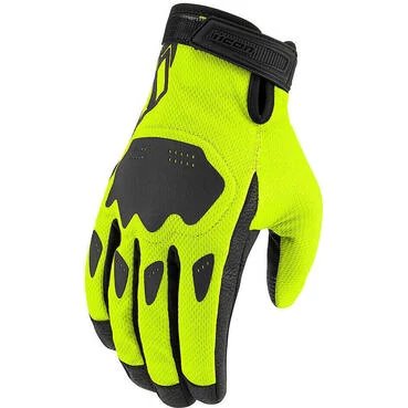 Icon HOOLIGAN CE Summer Motorcycle мотоперчатки Yellow Fluo