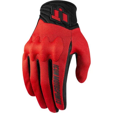 Icon ANTHEM 2 STEALTH Red Fabric Motorcycle мотоперчатки