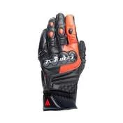 Dainese CARBON 4 SHORT Leather Motorcycle Gloves Black Red Fluo