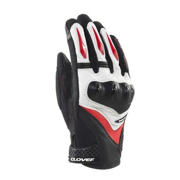 Clover Raptor 3 мотоперчатки Black White Red Красный