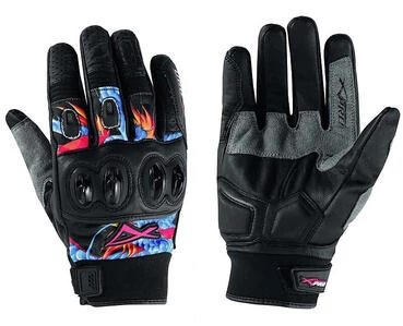 Motorcycle мотоперчатки A-Pro Leather and Fabric Blue Fender