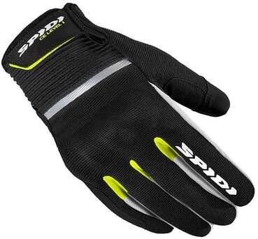 Motorcycle Gloves in Spidi FLASH CE Fabric Black Yellow