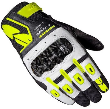 Spidi G-CARBON Racing Leather Motorcycle мотоперчатки White Yellow