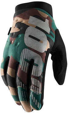 BRISKER Cross Enduro 100% Motorcycle Gloves Black Camo