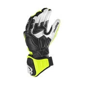 Berik G-195109-BK Leather Motorcycle Gloves Black Yellow Fluo White