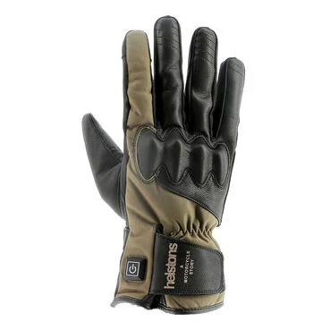 Helstons Curtis Hiver Heated мотоперчатки Black Kaki Зеленый