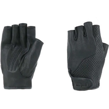 мотоперчатки Half Fingers Leather Perforated OJ FRESH Black