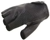 Gloves Half Fingers Leather Perforated OJ FRESH Black