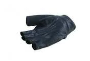 Gloves Half Fingers Leather Perforated OJ FRESH Black