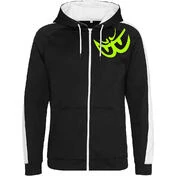 Berik 2.0 Hooded Front Zip Hooded Black Printed With Yellow Logo
